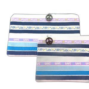 Set of 2 Peace Love Paws Makeup Bag Travel Tote Storage Pouch Clutch NEW